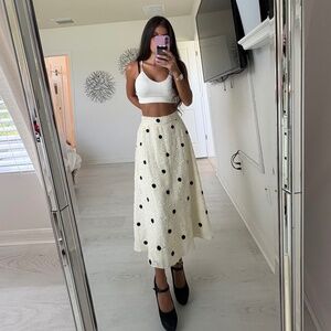 Polka Dot Midi Skirt